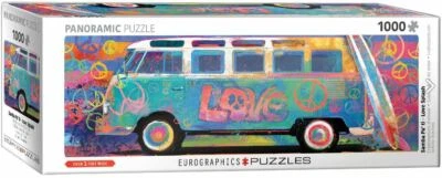 VW Bus Love Bus Samba Pa'ti Panoramic 1000 piece jigsaw puzzle 960mm x 320mm  - Image 1 of 3