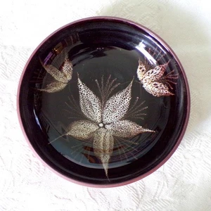 LARGE SIGNED BROWN FLORAL STUDIO POTTERY WHEEL THROWN BOWL - Picture 1 of 4
