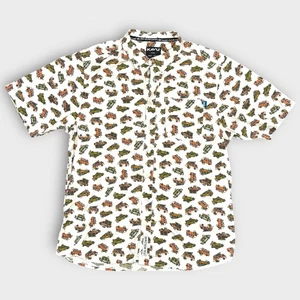 KAVU XL Button Down Shirt Vans Print Cotton Casual Outdoor Camp Shirt Gorpcore - Picture 1 of 8