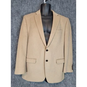 Lauren Ralph Lauren Blazer Jacket 42R Tan Wool Silk Cashmere Sport Coat Workwear - Picture 1 of 13