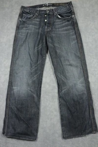 7 For All Mankind Herrenjeans 32 dunkle Waschung A-Pocket entspannt Knopfleiste hergestellt in den USA - Bild 1 von 11