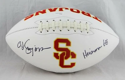O. J. Simpson Autographed Trojans Logo Football w/Heisman-JSA W *Black - Image 1 of 4