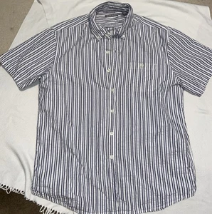 Michael Bastian Striped Short-Sleeve Shirt - Size L - Picture 1 of 5
