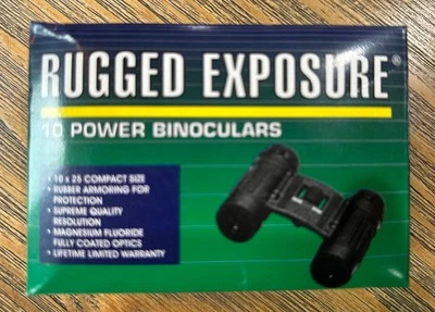 Rugged Exposure Binoculars NEW OLD STOCK!  10 X 25mm PB 1001 Black NEW In Box - Image 1 of 4