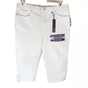 Gloria Vanderbilt white Capri Jeans Size 14P short Stretch NWT slimming (Hc) - Picture 1 of 6