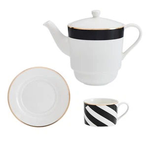 Mikasa Luxe Deco China Tea For One Set White - Picture 1 of 9