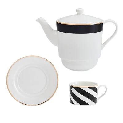 Mikasa Luxe Deco China Tea For One Set White - Image 1 of 4