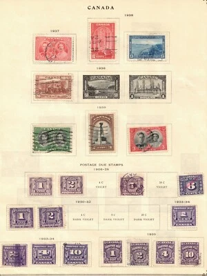 Canada Collection page containing 26 Canadian stamps 1934-39/ 1906-34 - Image 1 of 2