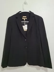 NWT TALBOTS Women's Blazer Long Sleeve Fabric Knit in Italy Black Color.Size 2P - Picture 1 of 12