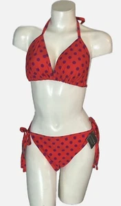 Smart & Sexy Bikini Swimsuit Womens XXL 2 Piece Halter Tie Polka Dot - Picture 1 of 11
