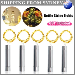 LED Fairy Wine Bottle String Lights Cork Copper Wire Xmas Wedding Night Party AU - Picture 1 of 11