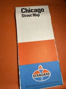Vintage 1970's American - CHICAGO STREET - Oil Tank Station Road Map - Bild 1 von 3