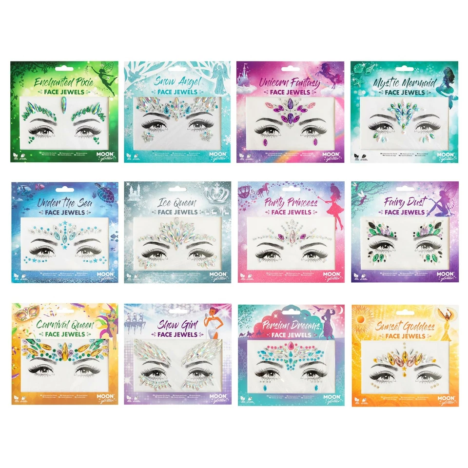 Face Jewels by Moon Glitter - Festival Face Body Gems, Crystal Make up Stickers - Image 1 of 1