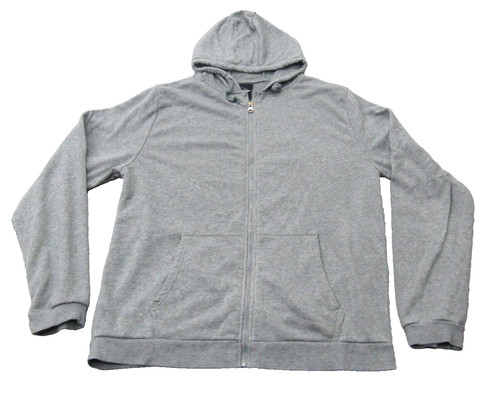 VETEMENTS Dunlop Felpa Donna Corta con Cappuccio XL Grigio Manica Lunga Full Zip
