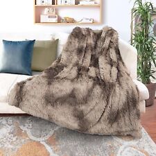 Tuddrom Decorative Extra Soft Faux Fur Blanket Queen Size 80" x 90",Solid Rev...
