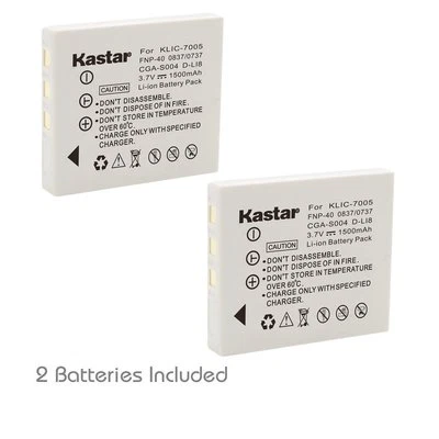 2x Kastar Battery for Samsung SLB-0737 SLB-0837 Sanyo NP-40 Digimax i5 NV7 L80 - Image 1 of 3