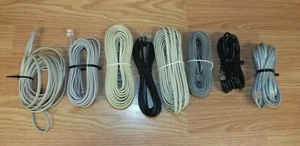 Mixed Lot of 8 RJ11 Multi Size / Lengths, Shape & Color Long Phone Cords *READ*  - Picture 1 of 6