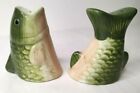 Vintage Walleye Perch Bass Fish Tail Ceramic Salt And Pepper Shakers  Lodge