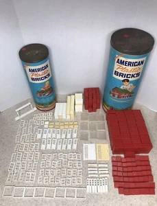 Vintage Konvolut 896 HALSAM AMERICAN Kunststoff ineinandergreifende Ziegel Fenster Türen - Bild 1 von 8