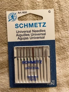 NEW LOT OF 10 SCHMETZ Universal NEEDLES 130/705 H 70/10 1832 1 PACK - Picture 1 of 1