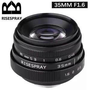 RISESPRAY 35mm f1.6 C mount CCTV Lens II for N1 FX NEX M4/3 EOS M mount Series - Picture 1 of 5