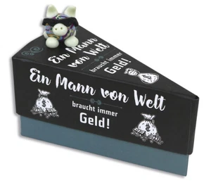 Geschenkschachtel EIN MANN VON WELT Tortenstück für Geldgeschenke Geld Männer - Bild 1 von 7