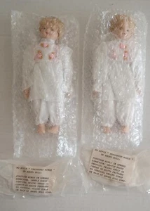2 Baxter & Smythe Porcelain Angel Dolls with Feather Wings. - Picture 1 of 9