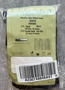 Legacy 3 Pairs Microfiber Tights Size C &2 Pairs Ribbed Trouser Socks Black New - Picture 1 of 5