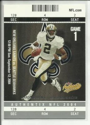 2004 Fleer Authentix #28 Aaron Brooks New Orleans Saints - Image 1 of 2