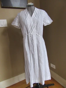 NWT LAFAYETTE 148 New York "Tawny" Linen Striped Midi Dress, Size 4 US - Picture 1 of 6