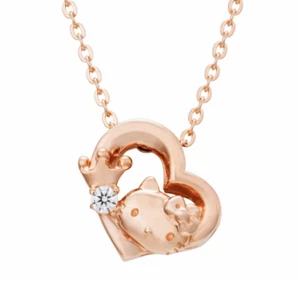 Hello Kitty Necklace 45th Anniversary Pink Gold Original Sanrio Japan - New - Picture 1 of 4