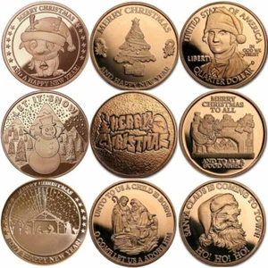 Weihnachtsserie (Schneeflocke) 1 oz .999 reines Kupfer Stempelglanz Medaille(n) - Bild 1 von 10