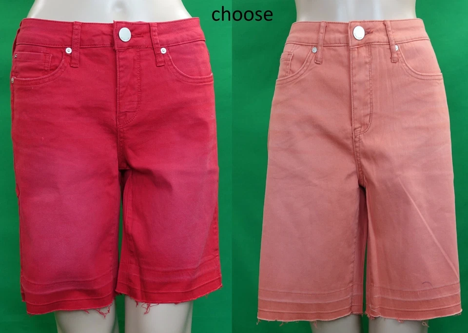 SEVEN7 bermudas de fin de semana Marsala o rojo dobladillo casual pantalones cortos de mezclilla, 4-16 Foto 1 de 1
