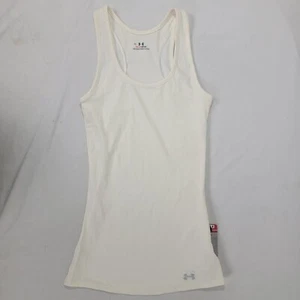 Canotta Under Armour donna bianca a costine HEAT GEAR taglia XS nuova con etichetta aderente - Foto 1 di 6