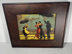 Framed Oil Painting Signed S. Young Reproduction Vettriano’s “Singing Butler” - Bild 1 von 9