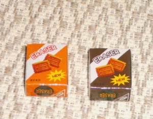 GOMAS DE BORRAR para alimentos para galletas 2 cajas de chocolate y vainilla útiles escolares - Imagen 1 de 4