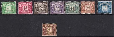 EDVIII 1936 - 1937 POSTAGE DUES SGD19 - SGD26 MOUNTED MINT Cover