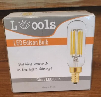 Dimmable T6 LED Bulbs, 6W E12 Edison Light Bulbs Amber 2200K, 600lm, 6 Pk New - Image 1 of 4