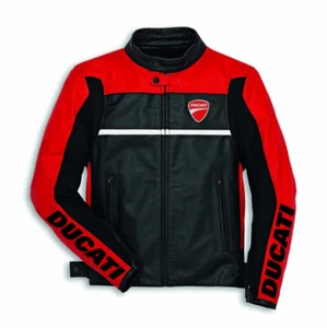 DUCATI Moto Motociclo CE Protetto Genuino Pelle Giacca Sport Uomini Armatura - Bild 1 von 3