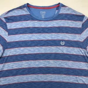 Chaps Mens Casual T Shirt Size XL Blue Striped - Picture 1 of 9