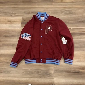 Philadelphia Phillies 1980 Championship Jacket Mens X-Large bomber G-III MLB red - Picture 1 of 12