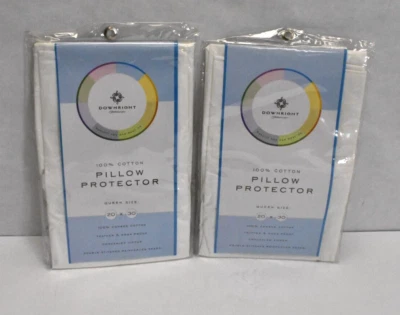 Downright 100% All-Cotton Pillow Protector Queen 20" x 30" Lot Of 2 - Image 1 of 4