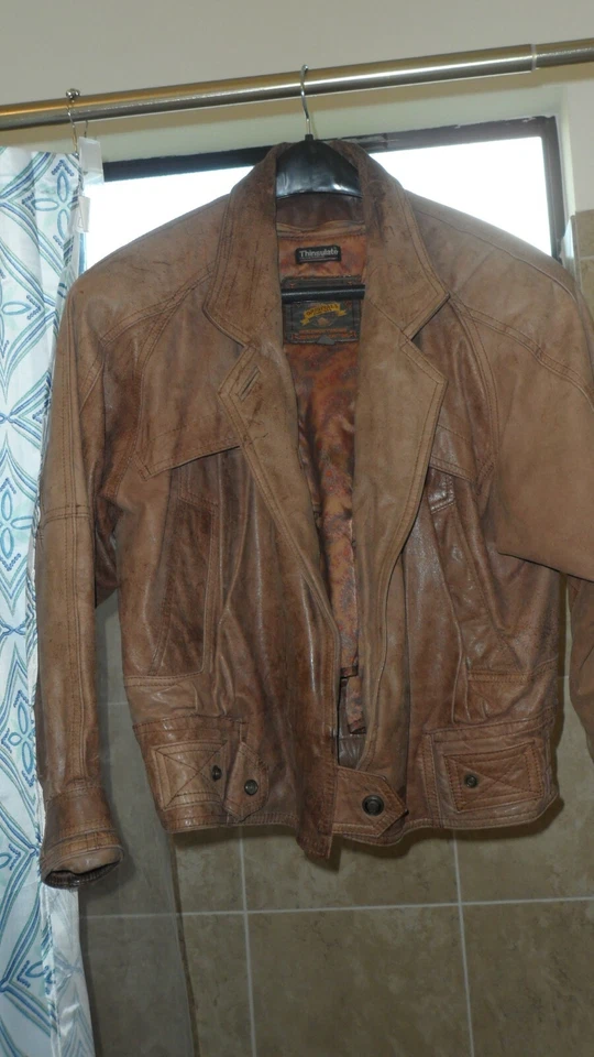Wilsons Adventure Bound Vtg 80s Womens Brown Leather Jacket Size S FREE SHIPPING - Image 1 of 3