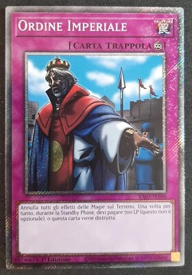 ORDINE IMPERIALE Rara Segreta Platino in Italiano RA03-IT106 YUGIOH - Immagine 1 di 2