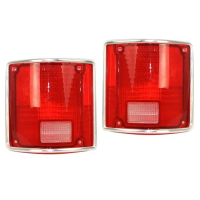 Pair Tail Lights Lens Chrome for CHEVROLET GMC 73-91 PICKUP SUBURBAN BLAZER Foto 1 de 3