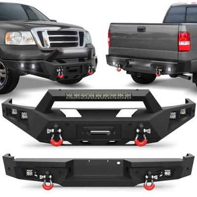 For 2006-2008 Ford F-150 Steel New Front /Rear Bumper W/Sensor Holes &LED Lights Foto 1 de 4