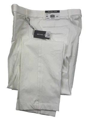 $95 NUEVO MICHAEL KORS Hombres 36x32 Off-White Elastizado Vestido Pantalones/Pantalones Foto 1 de 4