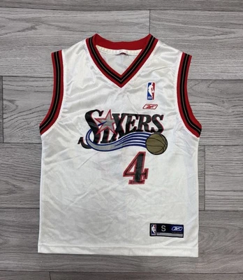 Camiseta Chris Webber #4 Philadelphia 76ers Sixers NBA Reebok Talla Juvenil Pequeña Foto 1 de 4