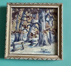 LILLIAN THOELE (1894 - 1971) Mini PAINTING 5.75 X 5.75 St Louis Missouri - Picture 1 of 5