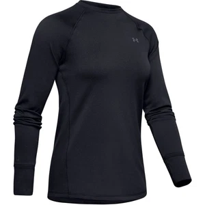 Under Armour 1343320 Womens UA ColdGear Base 3.0 Top Baselayer Crew Shirt, Black - Picture 1 of 5